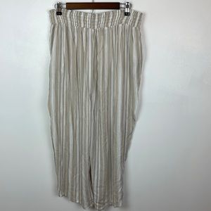 Catherines 100% Rayon Palazzo Pants
Color Striped Cream/White 
Size 0X 14/16W